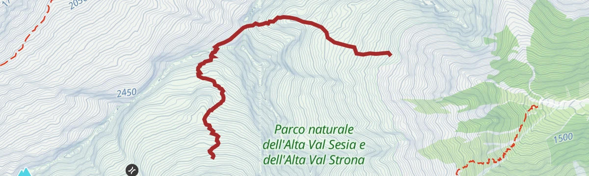 Route map: Grande Traversata della Valsesia: Tappa 8 Rifugio Vallè